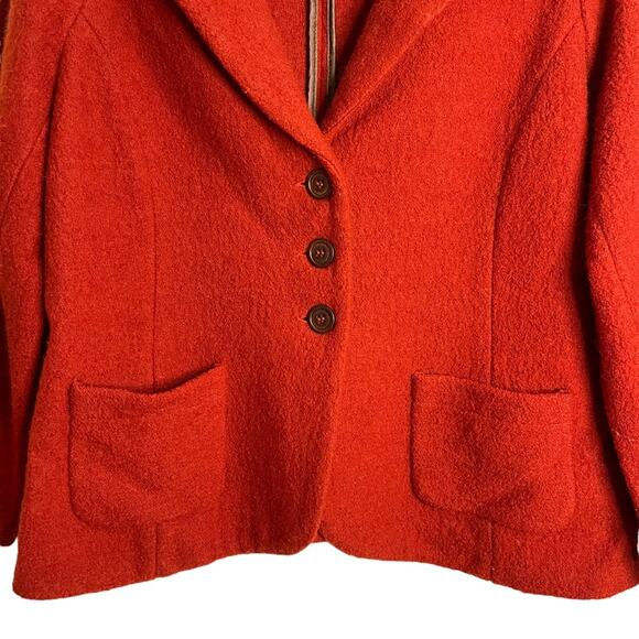 Kate Hill Red Orange Wool Coat - Picture 4 of 7